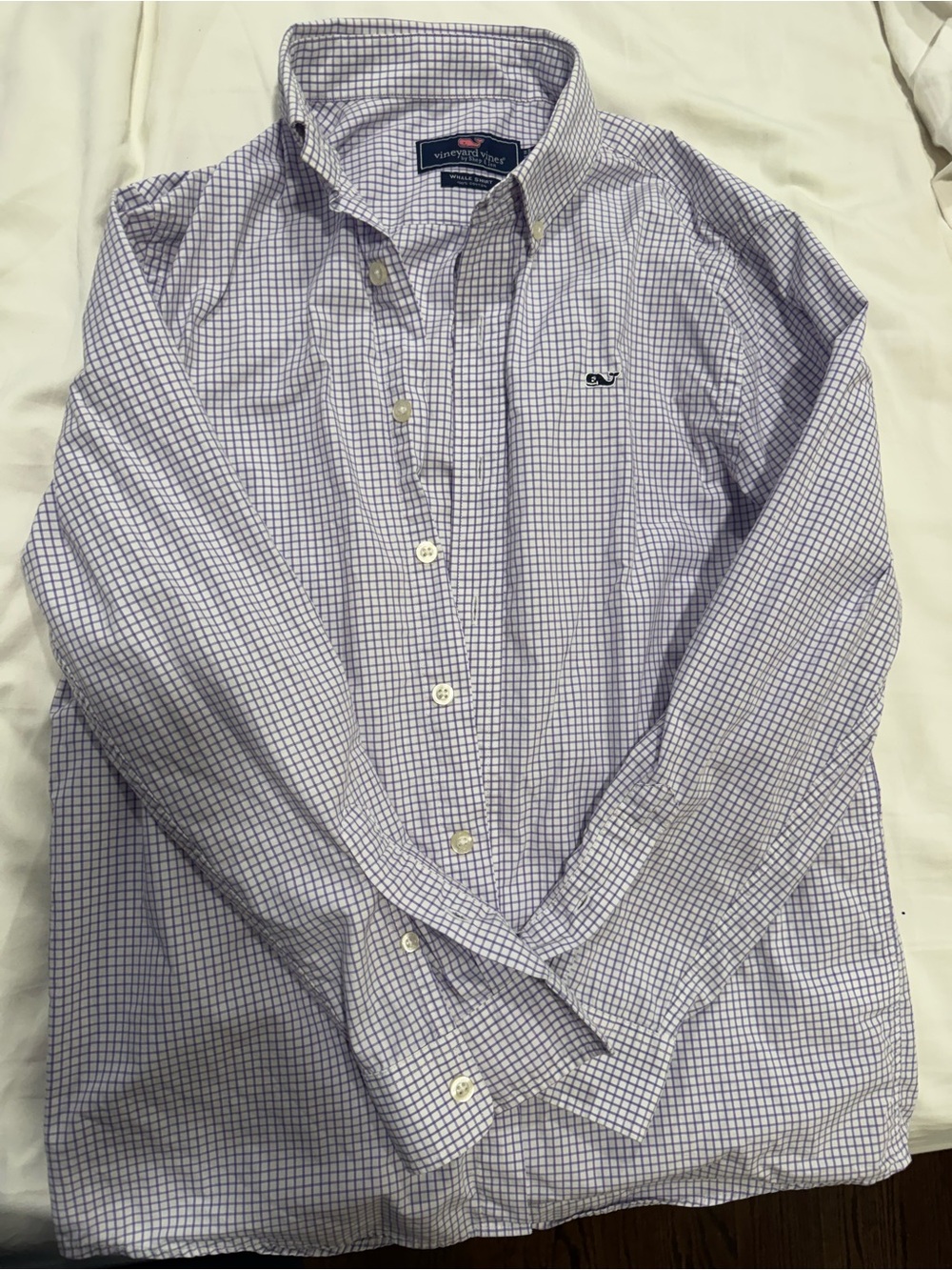 Vineyard Vines Boys Lavender Check Button-Down Shirt